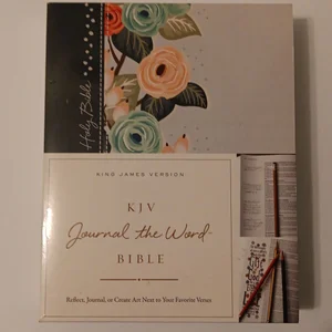 KJV, Journal the Word Bible, Hardcover, Green Floral Cloth, Red Letter Edition