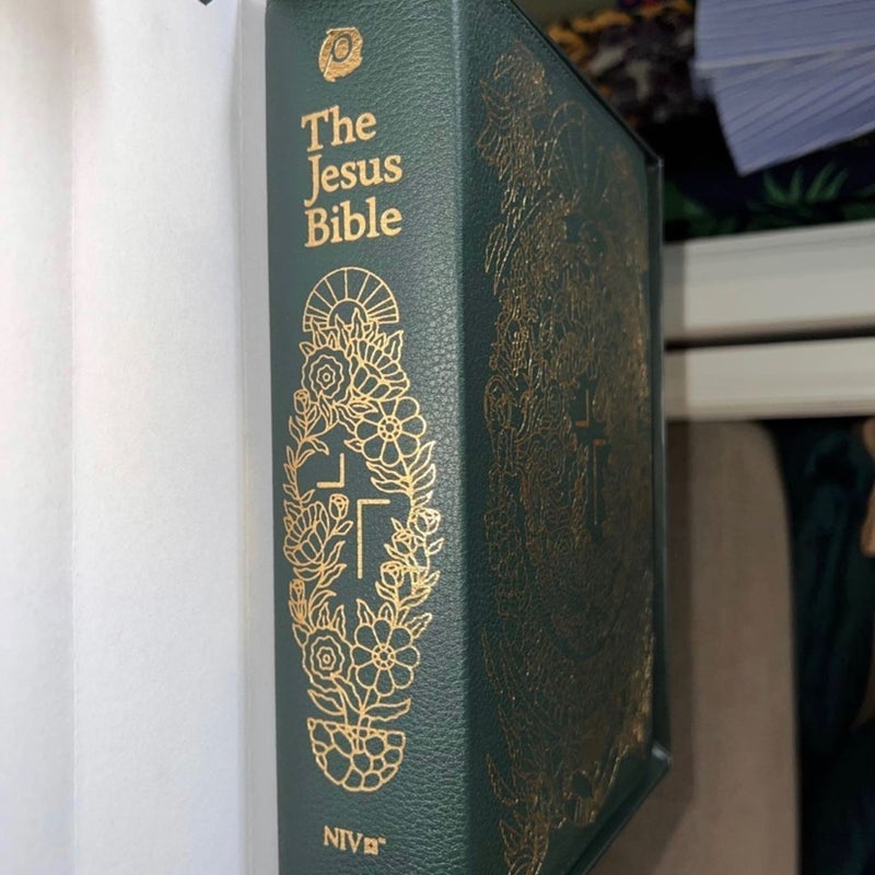 The Jesus Bible Artist Edition, NIV, Genuine Leather, Calfskin, Green, LMTD ED