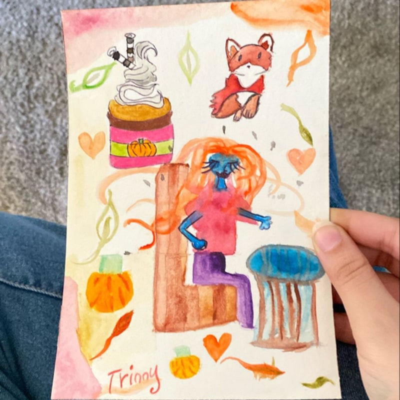 Cozy time water color art. 