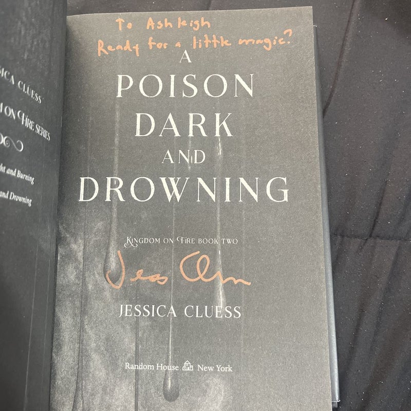 A Poison Dark and Drowning (Kingdom on Fire, Book Two) (Signed Copy)