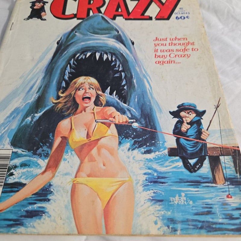 Crazy Magazine Jaws 2 cover vintage satire VG