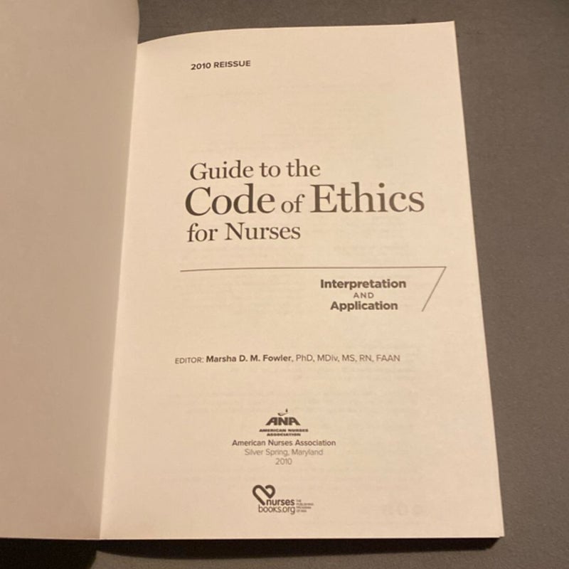 Guide to the Code of Ethics for Nurses