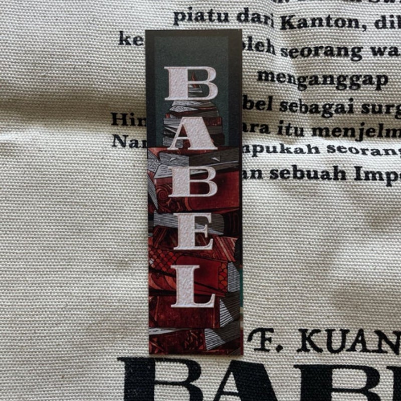 Babel Indonesian edition with matching bookmark and tote bag