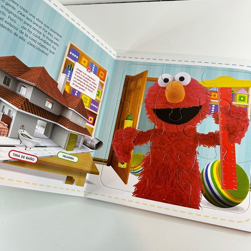 Spanish Plaza Sesamo Los oficios de Elmo Sera Arquitecto with Puzzles