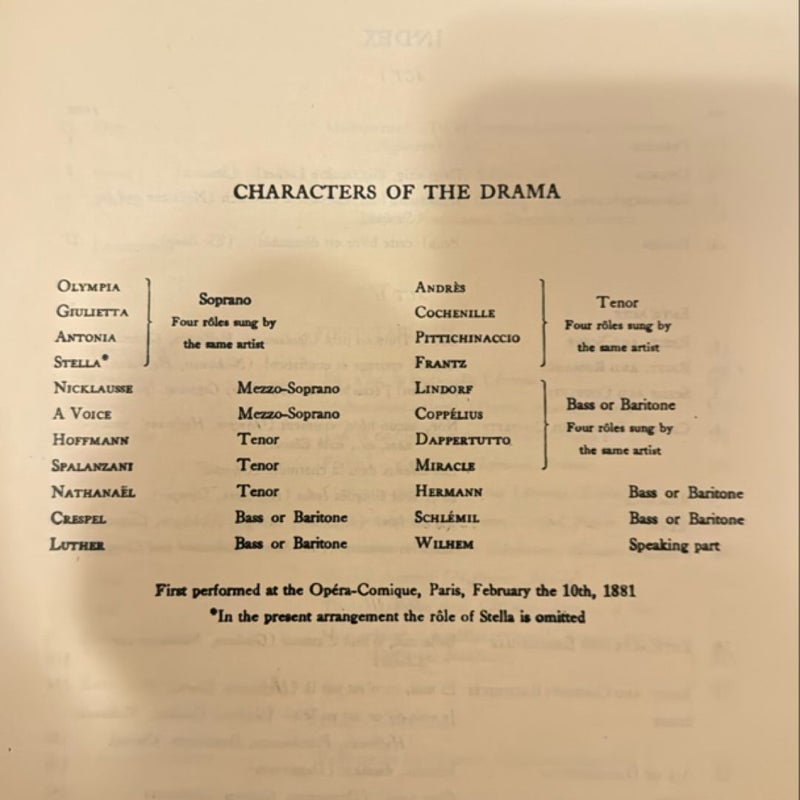 Two music vocal scores: Pagliacci and Lea Contes D’Hoffmann