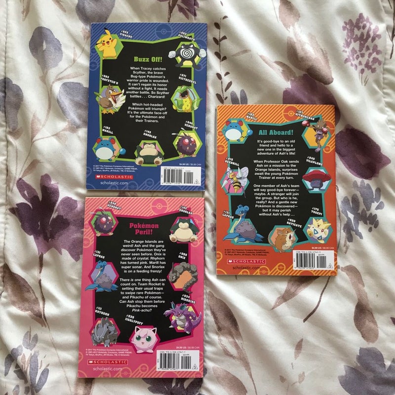 Pokémon 3-Book Collection (Scyther, Heart of a Champion, Journey to the Orange Islands, & Secret of the Pink Pokémon)