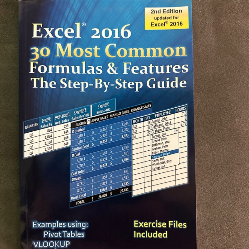 Excel 2016 the 30 Most Common Formulas and Features - the Step-By-Step Guide