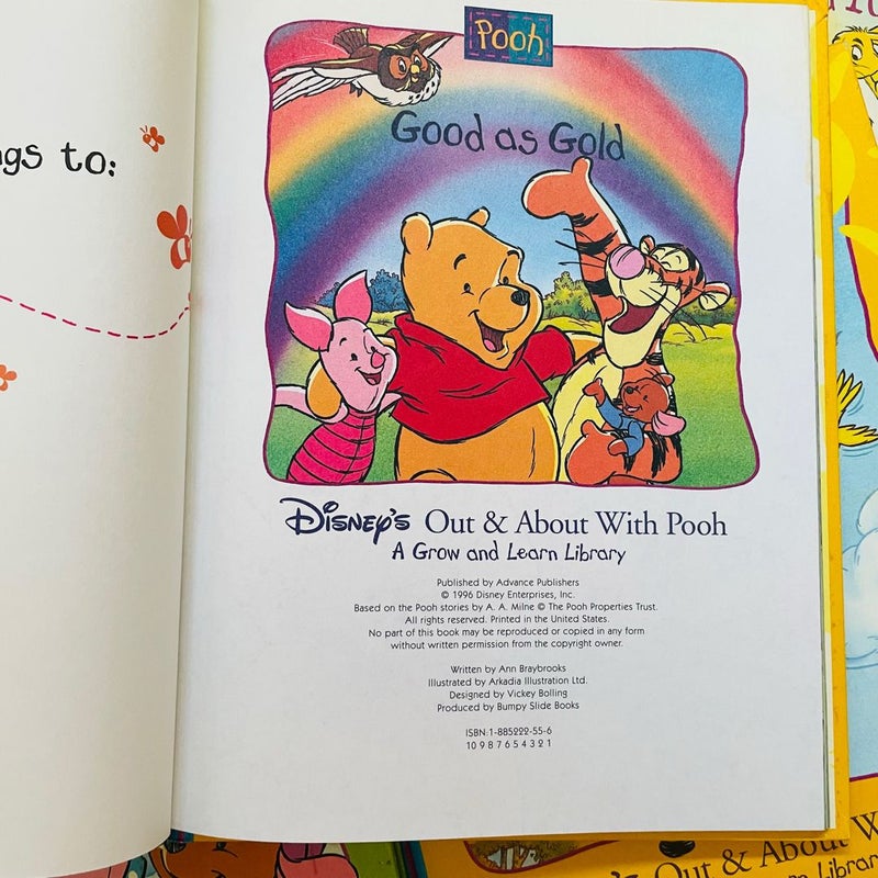 Disney’s Out & About Wolith Pooh, A Grow & Learn Library Bundle-Lot of 8; Volumes 1,2,4,5,6,8,9,11