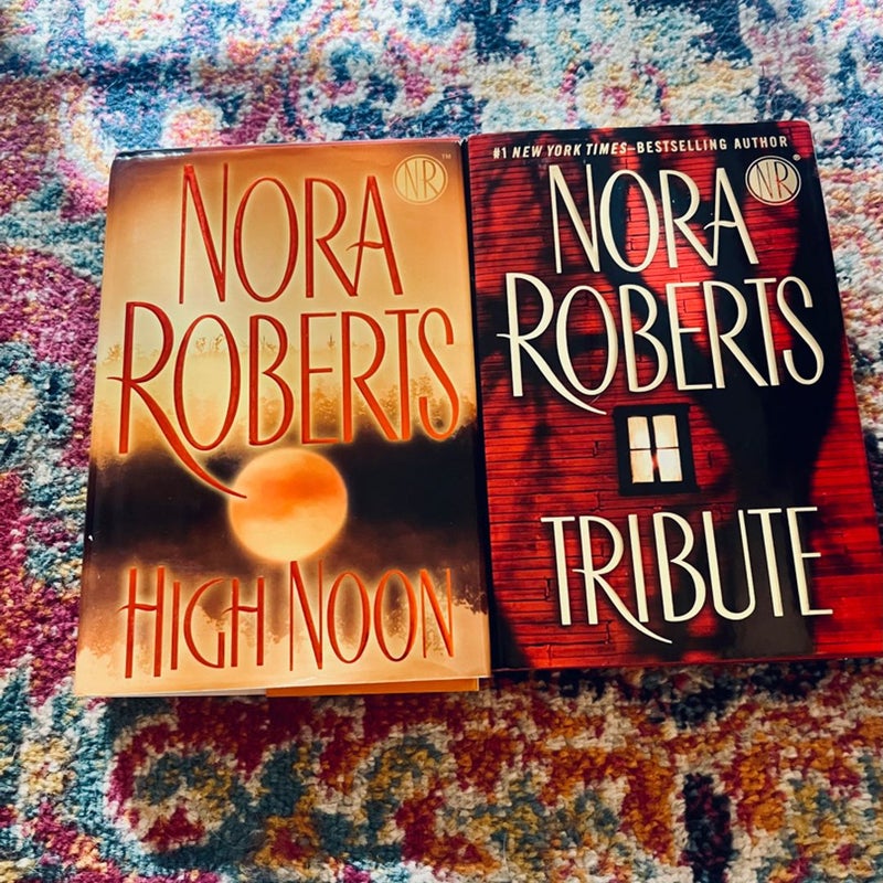 Lot of  2 Books by Nora Roberts HC (High Noon, Tribute) VG