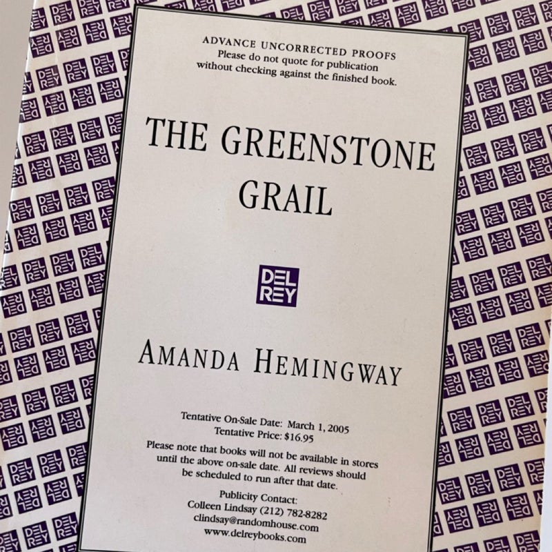 The Greenstone Grail ARC - RARE