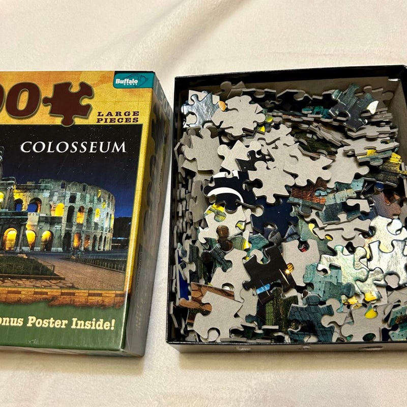 Buffalo Games COLOSSEUM Jigsaw Geography Puzzle - 300 Large Pieces with Poster