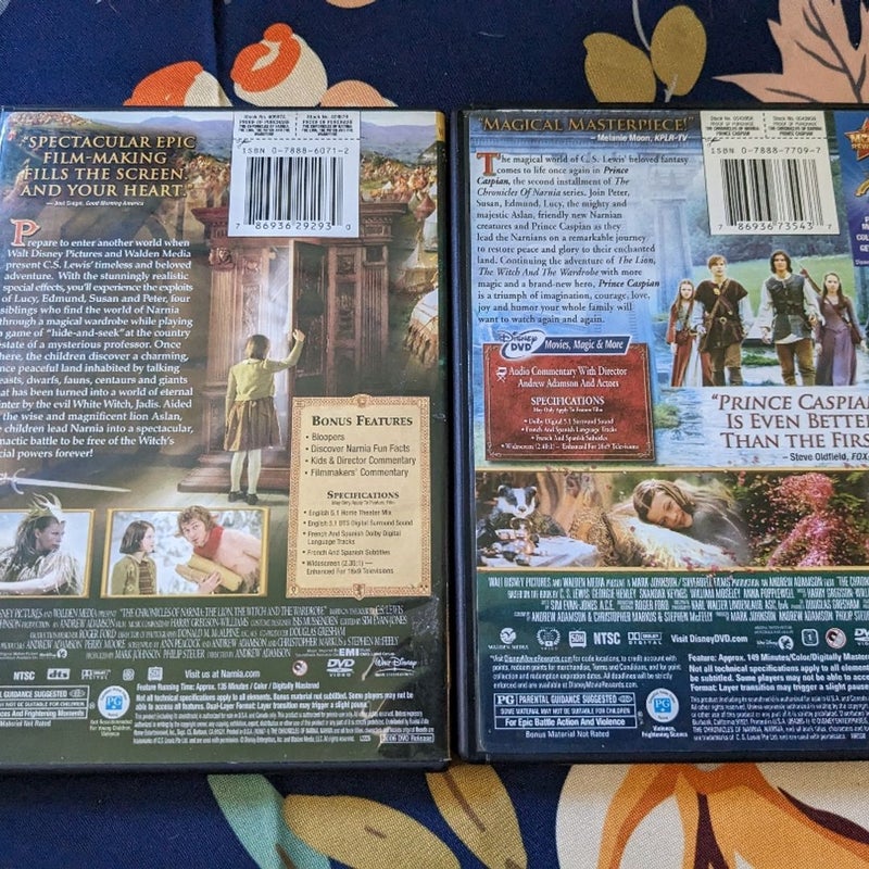 The Chronicles of Narnia Lot - The Lion, Witch and Wardrobe & Prince Caspian DVD