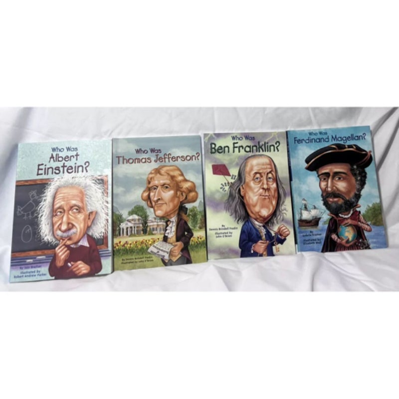 Who Was Thomas Jefferson, Einstein,Franklin&Magellan - Set 4 Reading Group Books