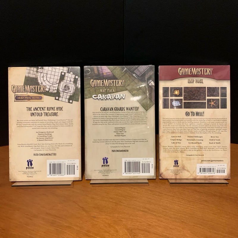 Pathfinder Game Mastery Map Pack Lot: Ruins, Caravan, Hellscapes, NEW in wrap