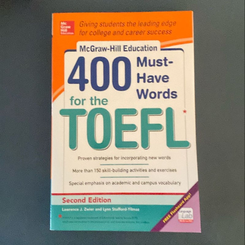 McGraw-Hill Education 400 Must-Have Words for the TOEFL, 2nd Edition