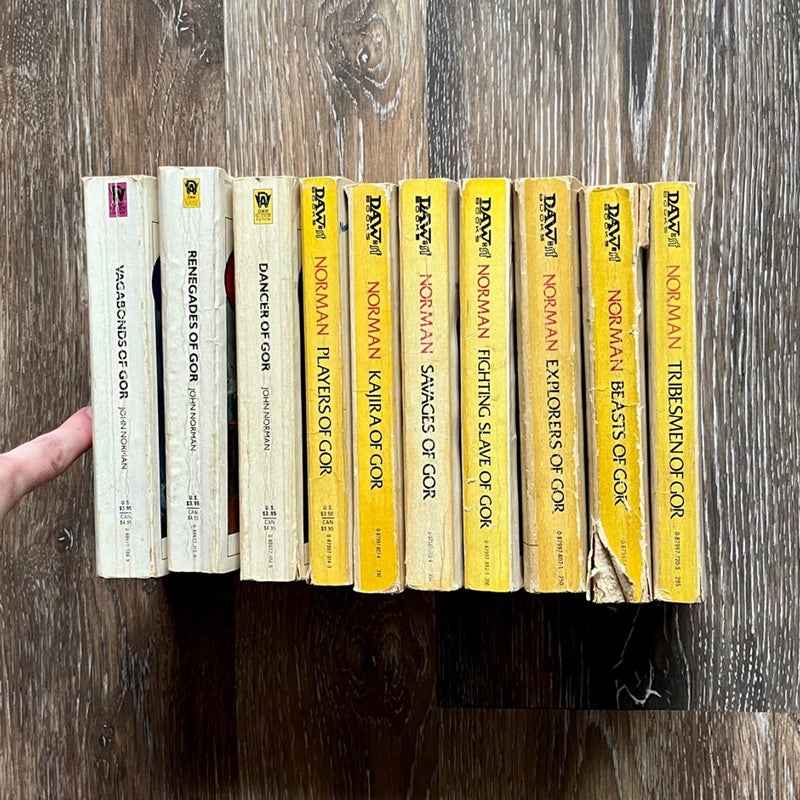 Gor Series by John Norman Lot of 10 Books Vintage Paperback Fantasy DAW.