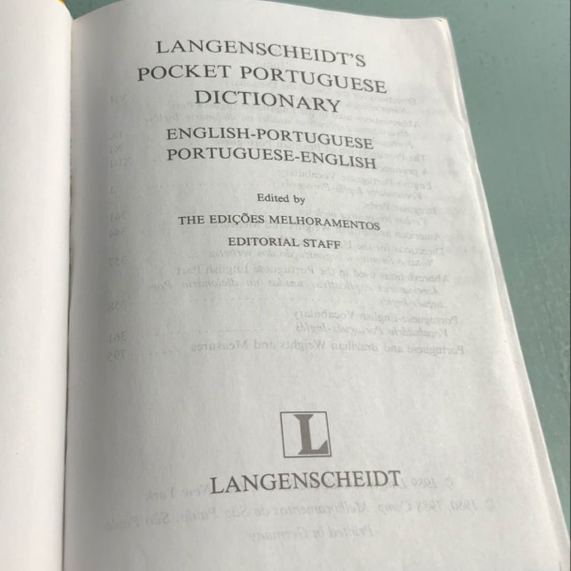 Langenscheidt's Pocket Dictionary Portugese