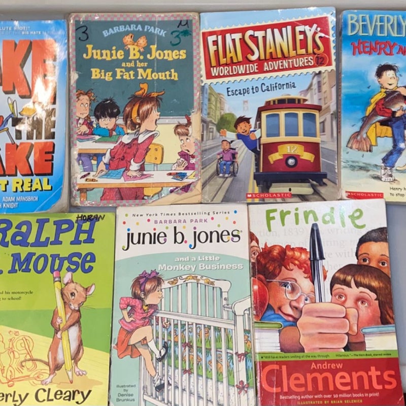 Kids book bundle featuring Junie B Jones, and Flat Stanley