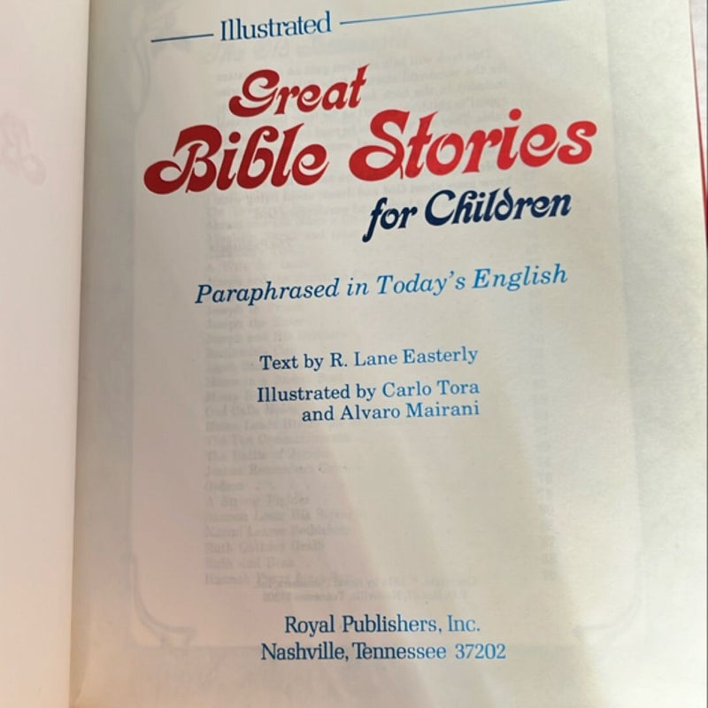 Vintage 1974 Great Bible Stories For Children Royal Publishers Large Print Illustrated Book