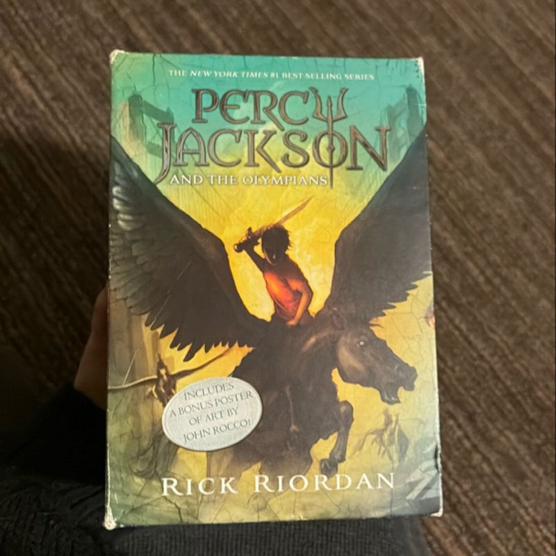 Percy Jackson and the Olympians 5 Book Paperback Boxed Set (new Covers W/poster)