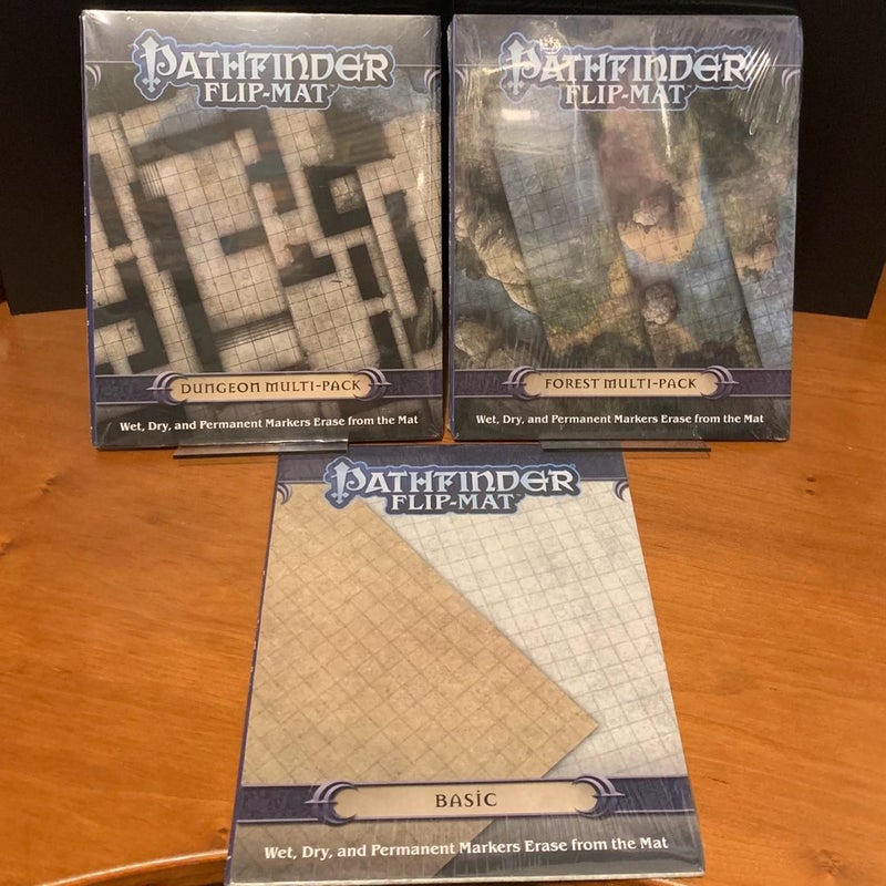 Pathfinder Flip-Mat Lot: Dungeon Multi-Pack, Forest Multi-Pack, Basic, NEW