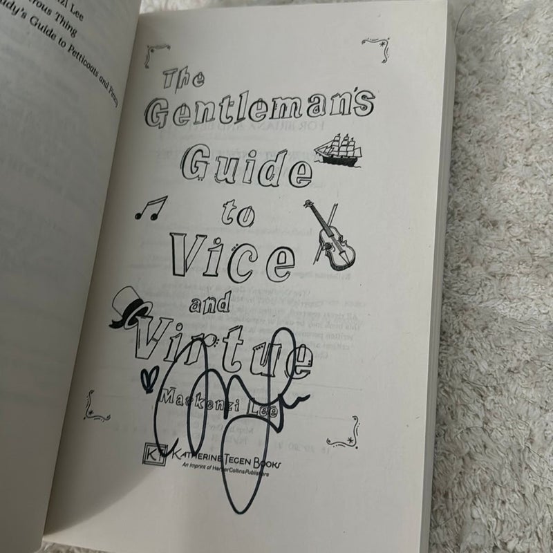 SIGNED The Gentleman's Guide to Vice and Virtue