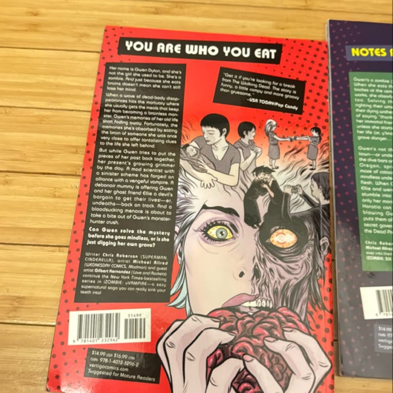 Two volumes of izombie Vol. 2 and vol. 3: Six Feet Under and Rising 