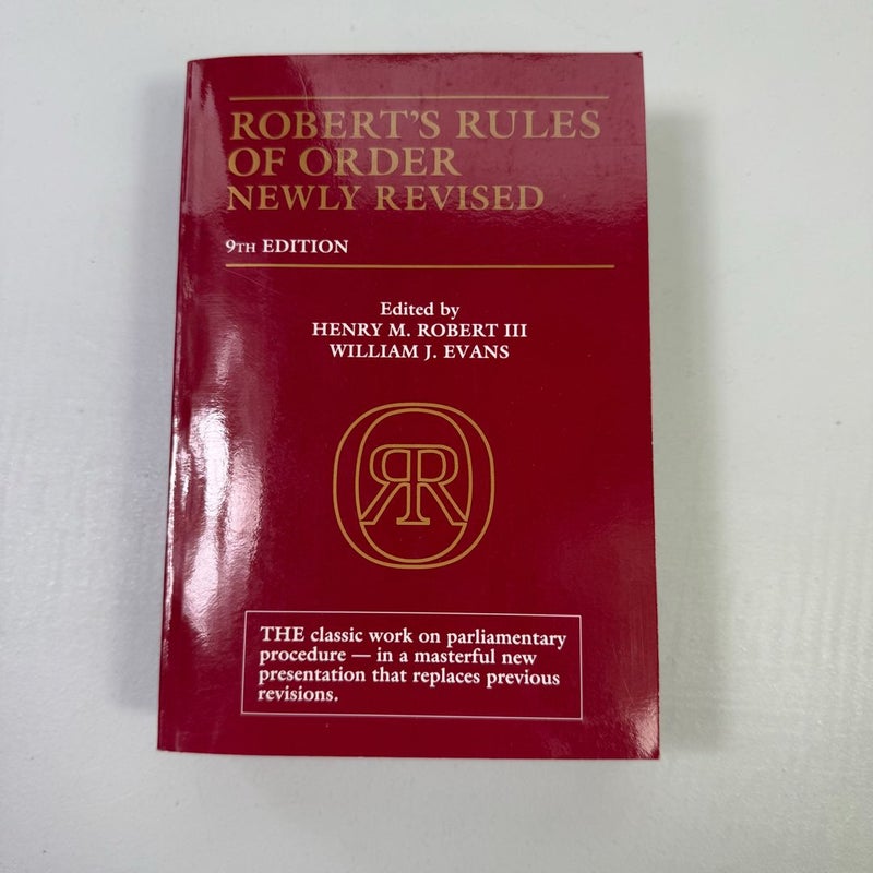 Robert's Rules of Order Newly Revised