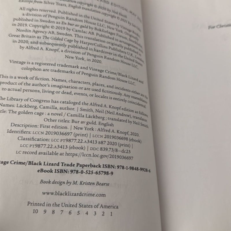 The Golden Cage First Edition