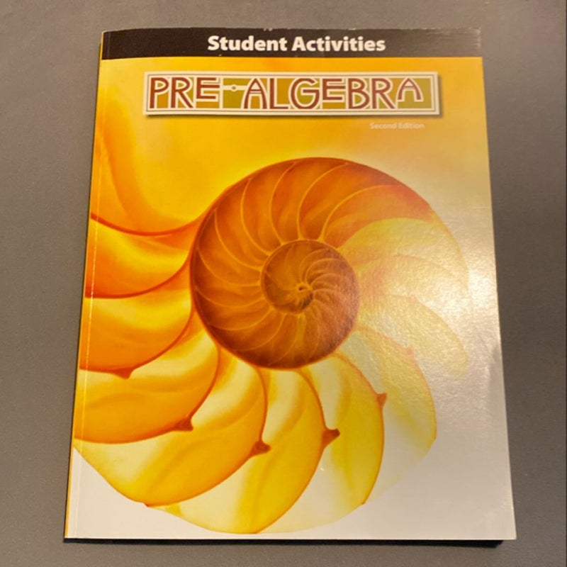 Pre Algebra Grade 8 Student Activities Manual 2nd Edition