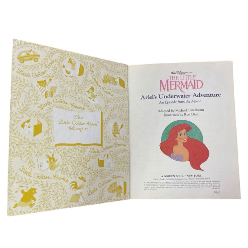 The Little Mermaid “Ariel’s Underwater Adventure” a Little Golden Book