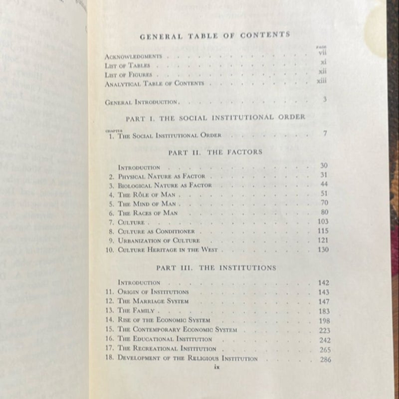 Major Social Institutions: An Introduction (1939 first edition)