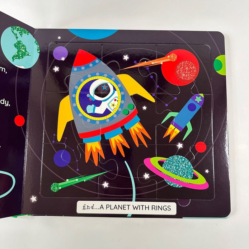Space Jigsaw Puzzle Book, 5 Puzzles and Story, NEW (Board Book)