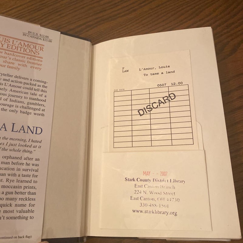 To Tame a Land