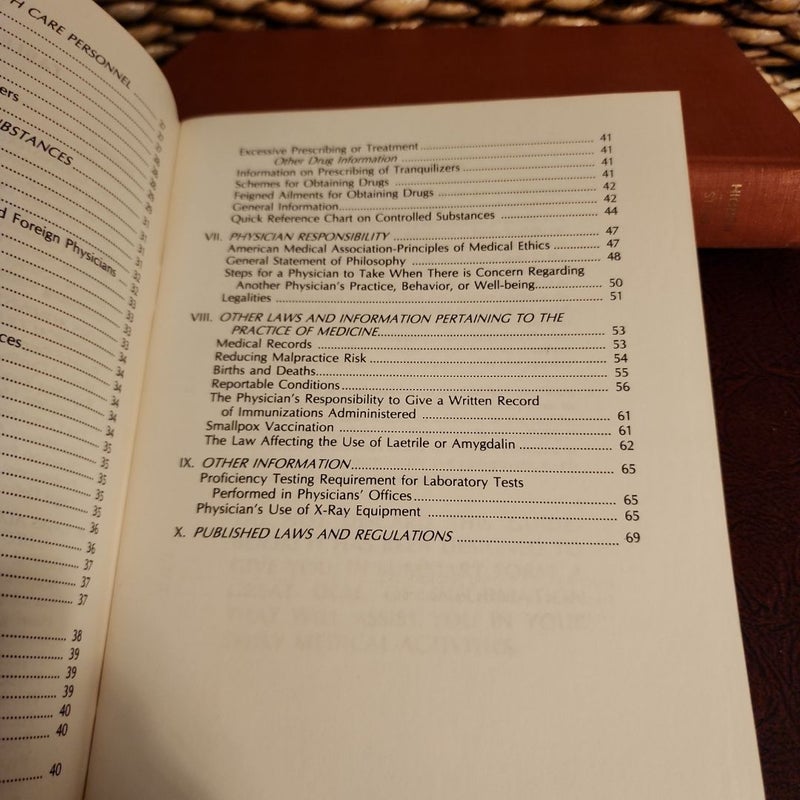 Guide to the Laws Governing the Practice of Medicine by Physicians and surgeons.