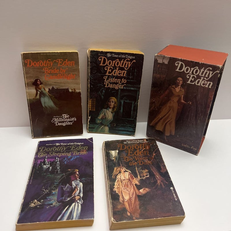 Dorothy Eden Lot of 4 & Slipcover: A Bride by Night, Listen to Danger, The Sleeping Bride & The Voice of the Dolls