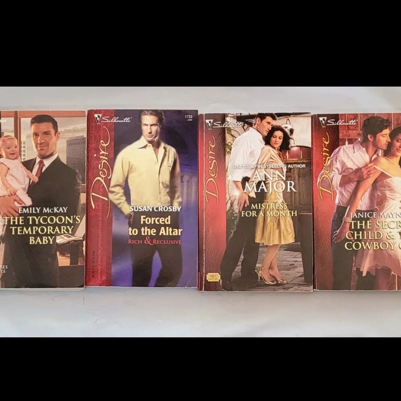 Book lot of 4 Harlequin Desire Romance Novels