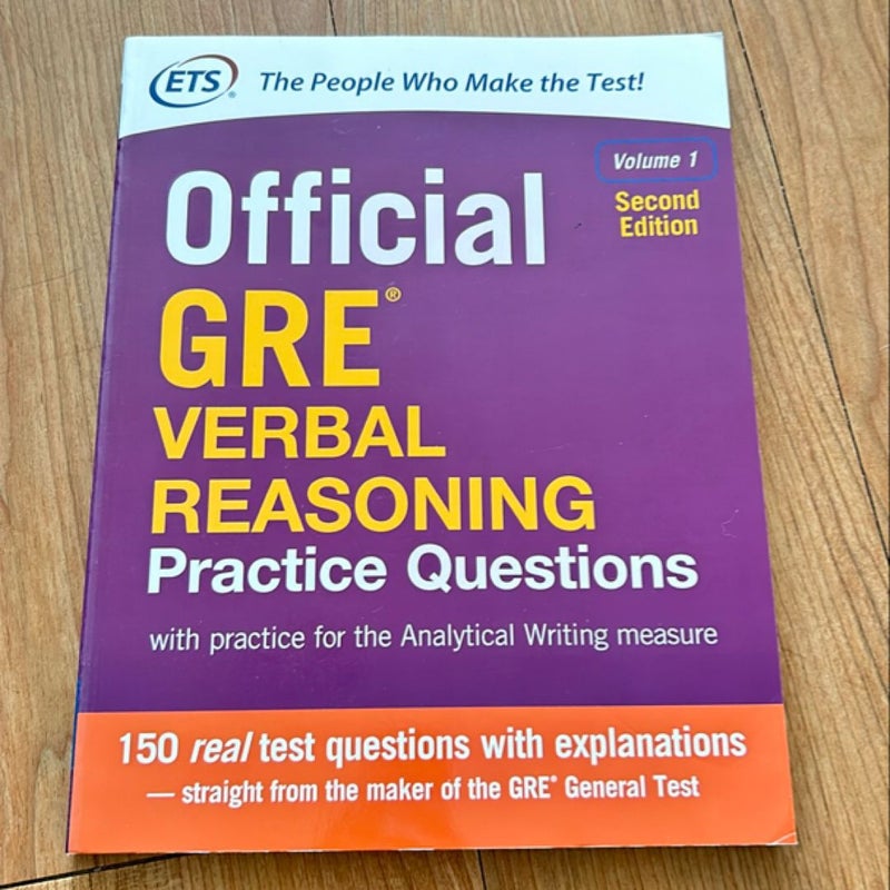 Official GRE Verbal Reasoning Practice Questions, Second Edition, Volume 1