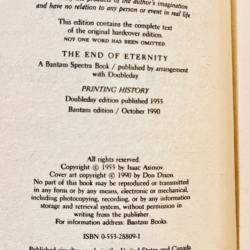 The End of Eternity 1990 Bantam Edition