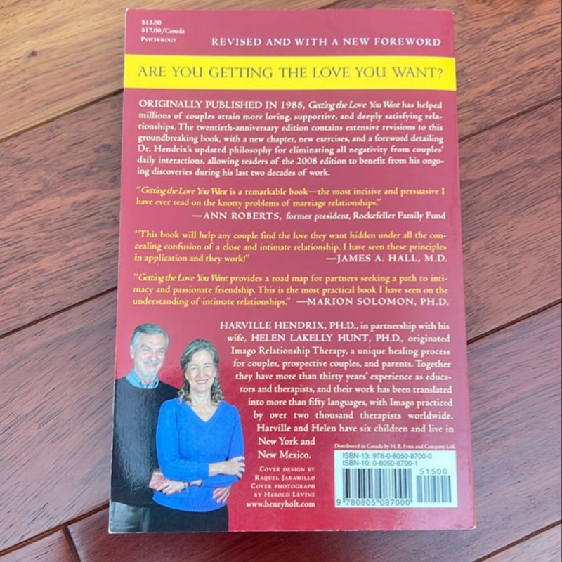 Getting the Love You Want: a Guide for Couples: Second Edition