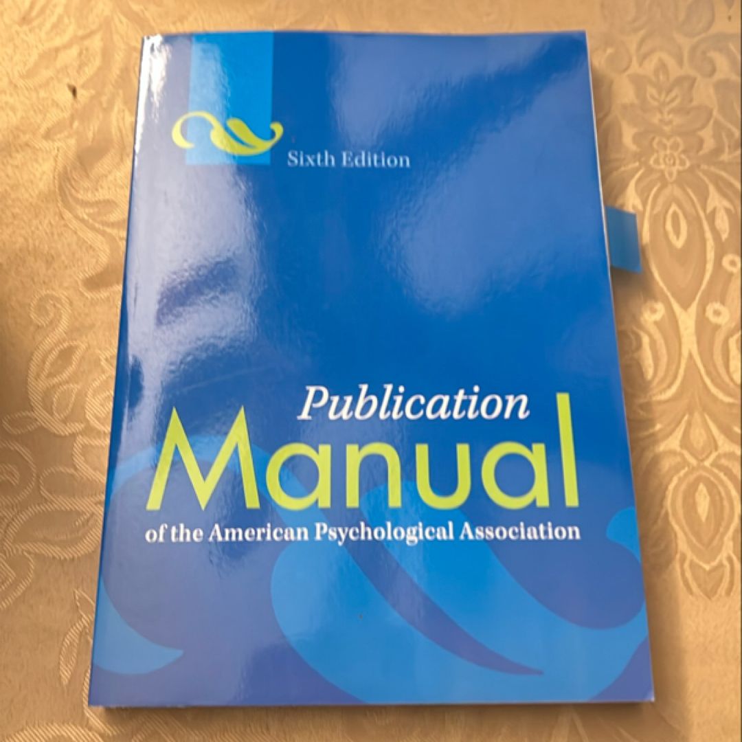 Publication Manual of the American Psychological Association