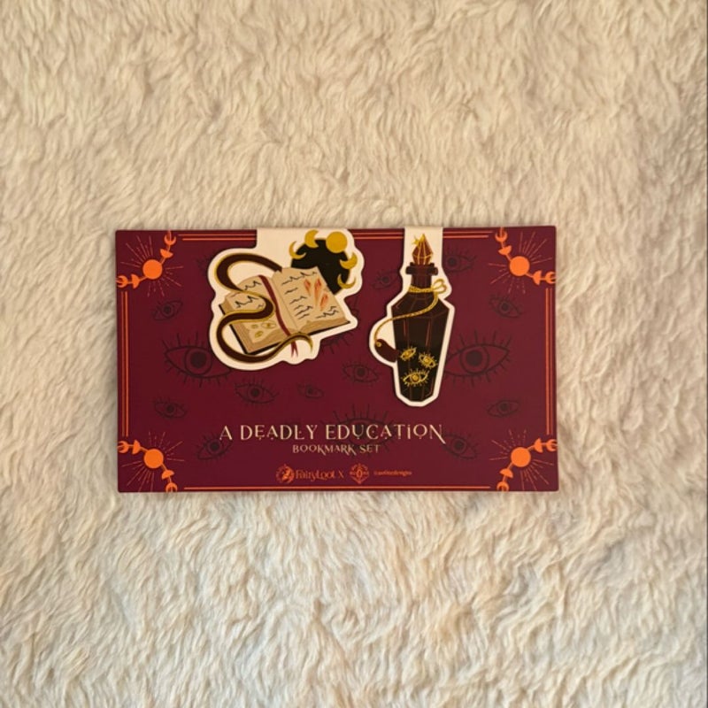 A Deadly Education magnetic bookmarks (FairyLoot exclusive)