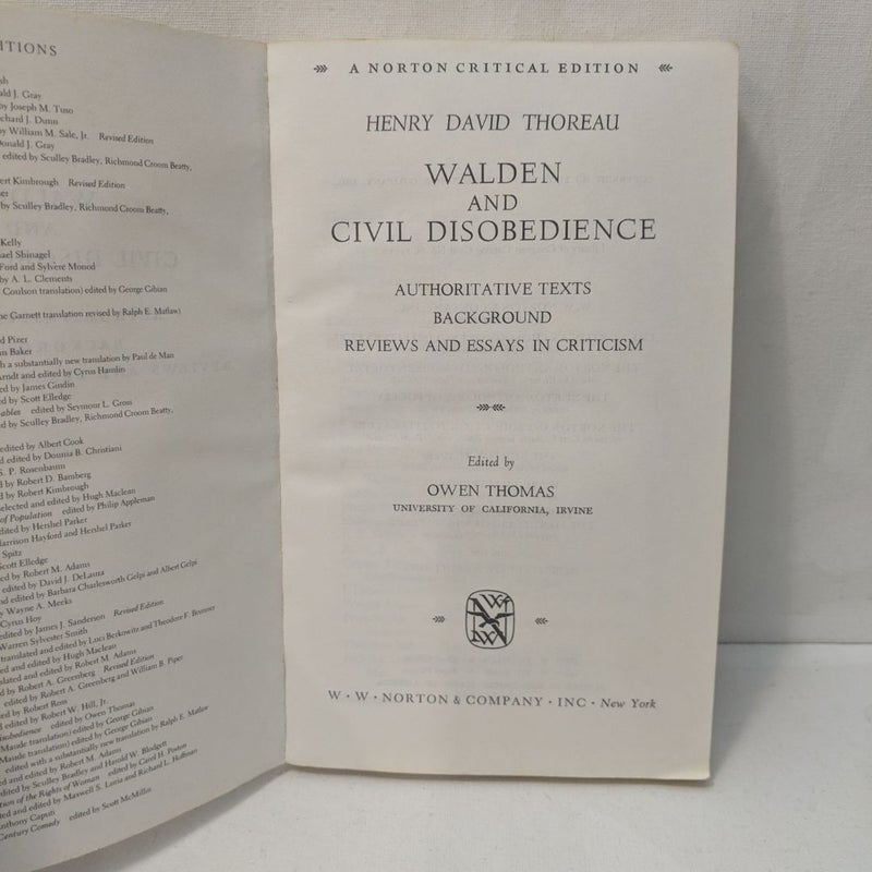 Walden and Civil Disobedience