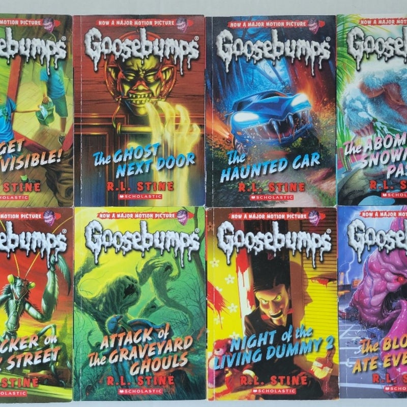 GOOSEBUMPS HORROR BOOK LOT OF 8 BY R.L. STINE ALL 2015 SCHOLASTIC 1ST EDITIONS