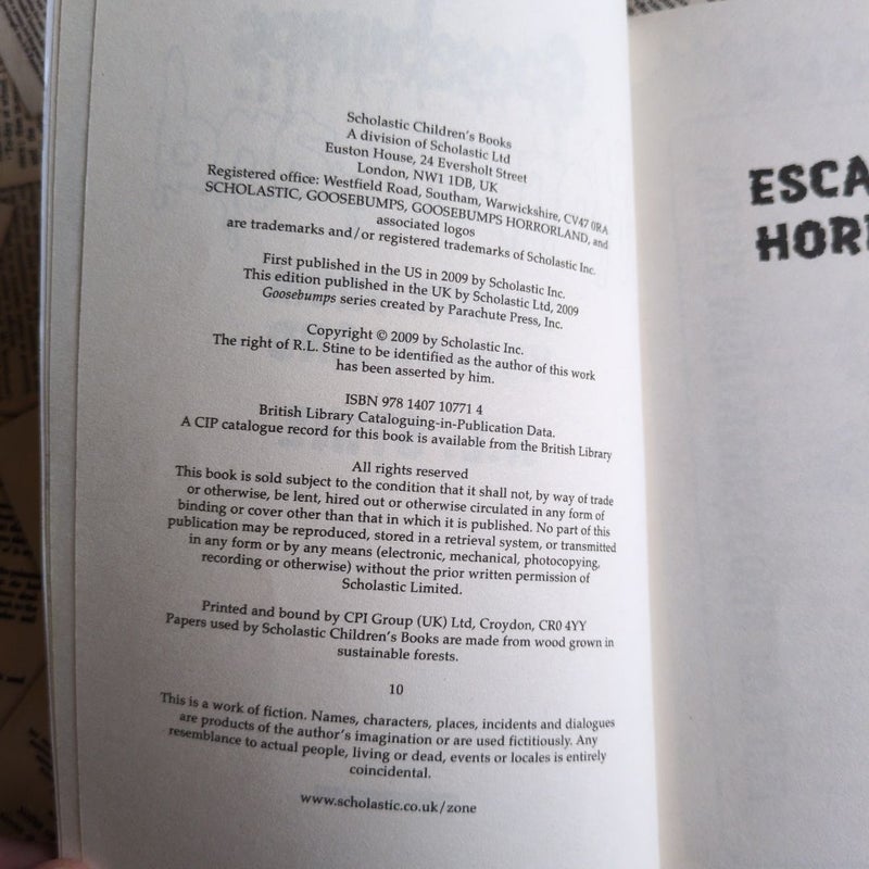 *UK Edition* Goosebumps Horrorland #11: Escape from HorrorLand