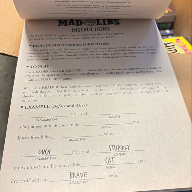 Diary of a Wimpy Kid Mad Libs