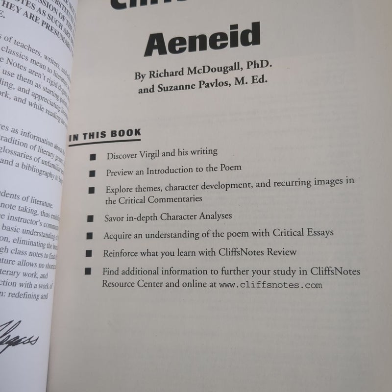 Cliffs Notes On Vigil's Aeneid