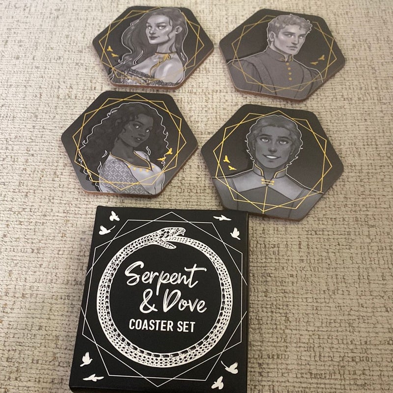 Serpent and Dove coaster set 