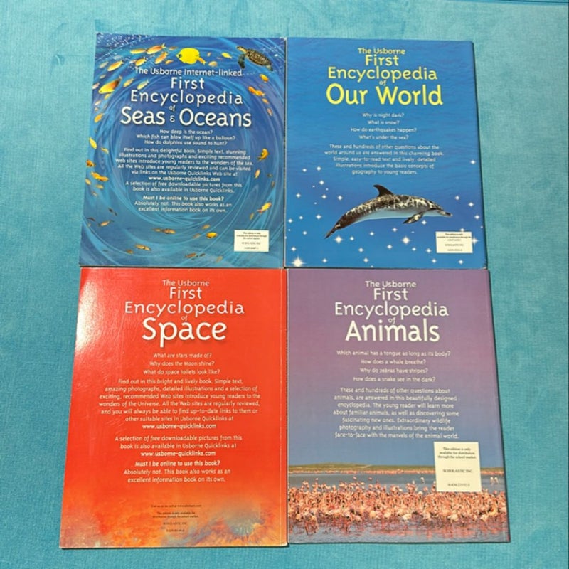 A lot of 4 “The Usborne First encyclopedia” books