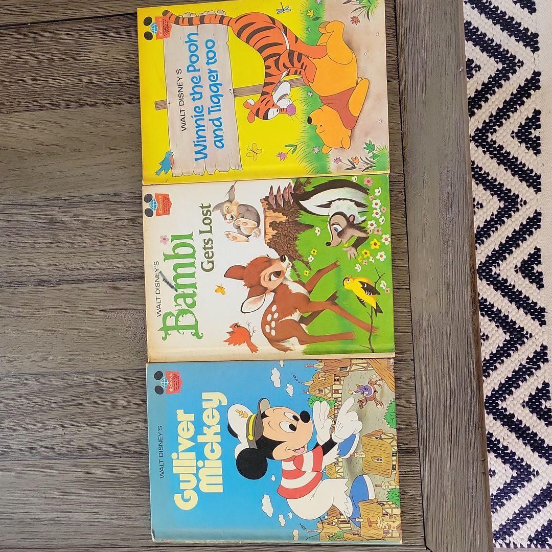 3 VINTAGE DISNEY BOOKS